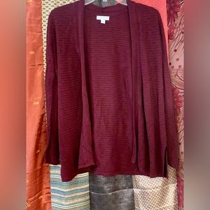 Charter Club Cranberry Open front cardigan Small